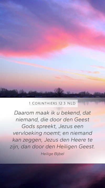 1 Corinthiërs 12:3 NLD Bible Verse Image