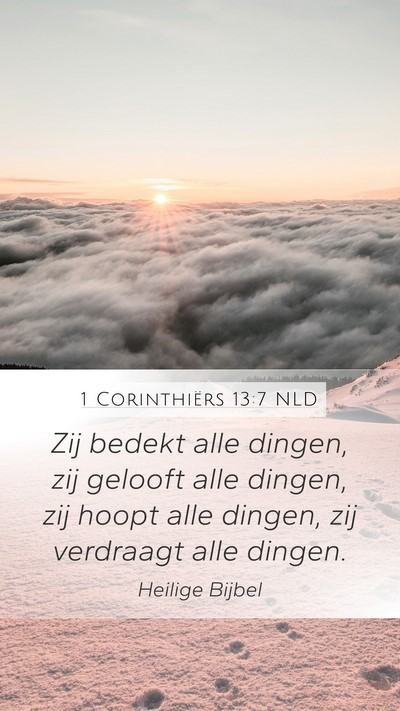 1 Corinthiërs 13:7 NLD Bible Verse Image