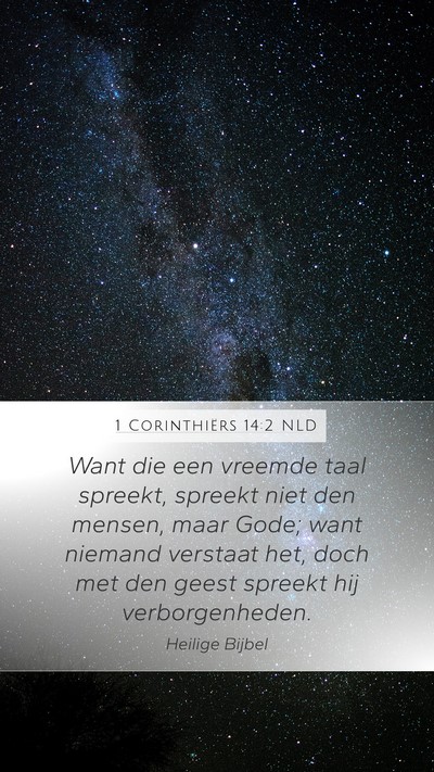 1 Corinthiërs 14:2 NLD Bible Verse Image