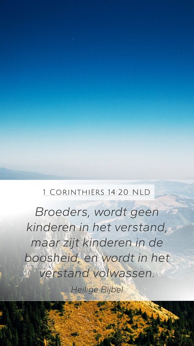 1 Corinthiërs 14:20 NLD Bible Verse Image