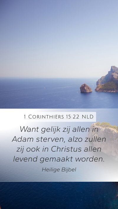 1 Corinthiërs 15:22 NLD Bible Verse Image