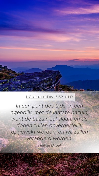 1 Corinthiërs 15:52 NLD Bible Verse Image