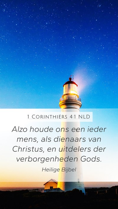 1 Corinthiërs 4:1 NLD Bible Verse Image