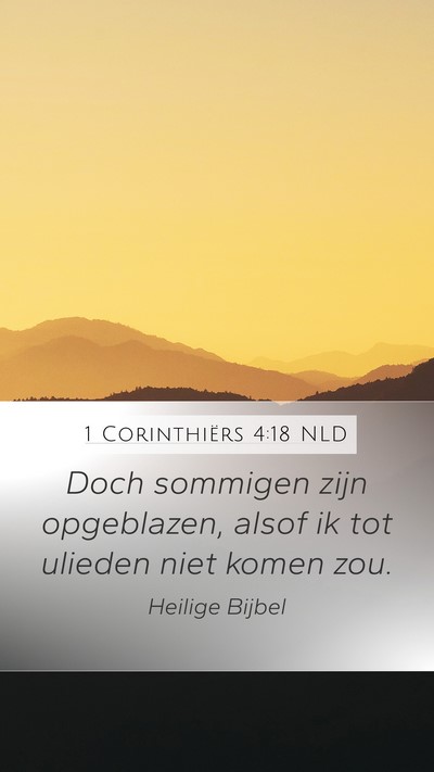 1 Corinthiërs 4:18 NLD Bible Verse Image