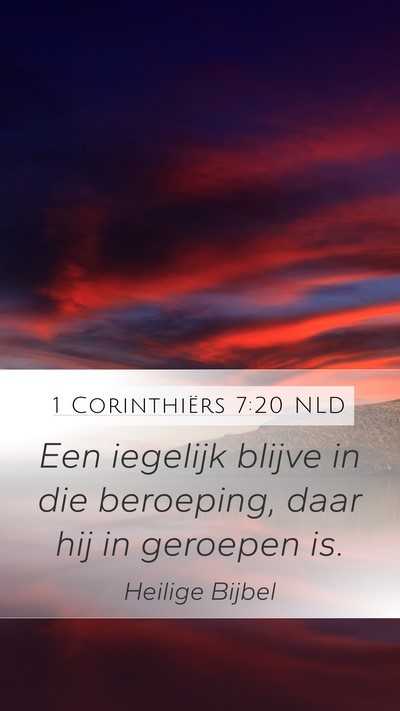 1 Corinthiërs 7:20 NLD Bible Verse Image