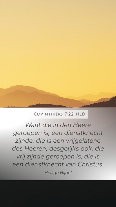 1 Corinthiërs 7:22 NLD Bible Verse Image