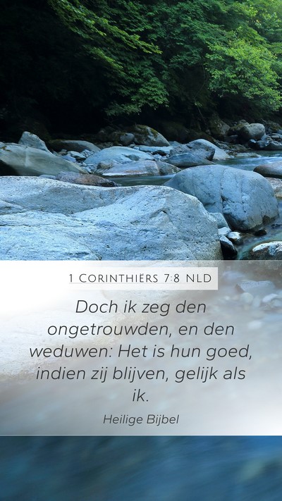 1 Corinthiërs 7:8 NLD Bible Verse Image