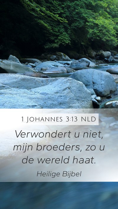 1 Johannes 3:13 NLD Bible Verse Image