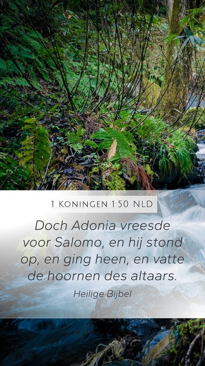 1 Koningen 1:50 NLD Bible Verse Image
