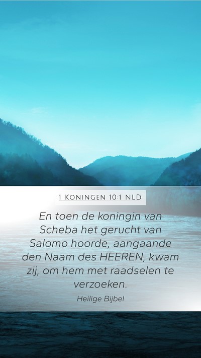 1 Koningen 10:1 NLD Bible Verse Image