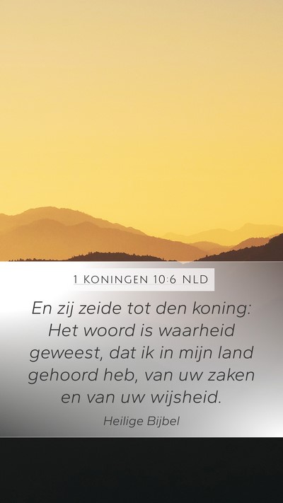 1 Koningen 10:6 NLD Bible Verse Image