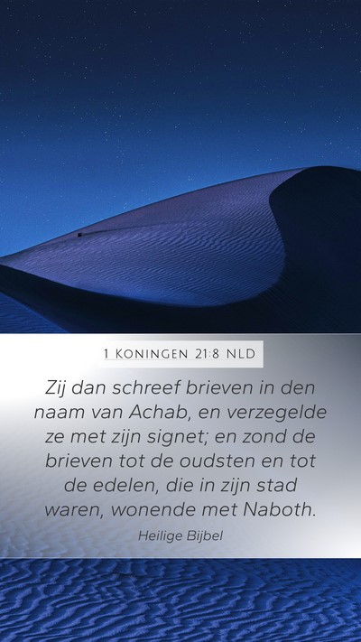 1 Koningen 21:8 NLD Bible Verse Image