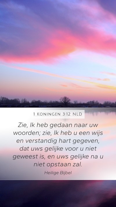 1 Koningen 3:12 NLD Bible Verse Image
