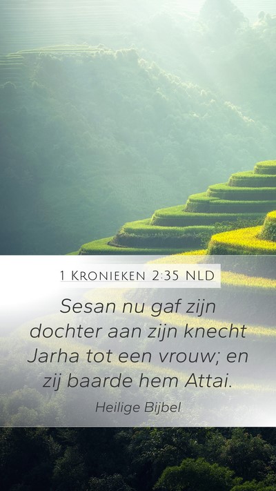 1 Kronieken 2:35 NLD Mobile Phone Wallpaper - Sesan nu gaf zijn dochter aan zijn knecht Jarha - Mobile Bible Verse Wallpaper