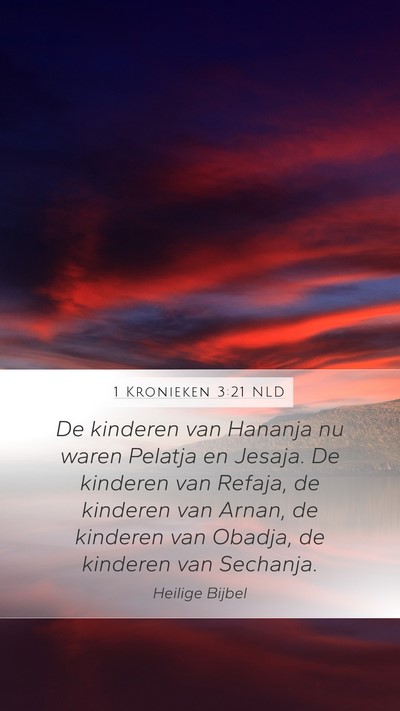 1 Kronieken 3:21 NLD Mobile Phone Wallpaper - De kinderen van Hananja nu waren Pelatja en - Mobile Bible Verse Wallpaper