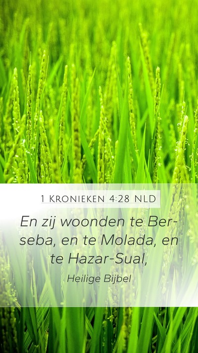 1 Kronieken 4:28 NLD Bible Verse Image