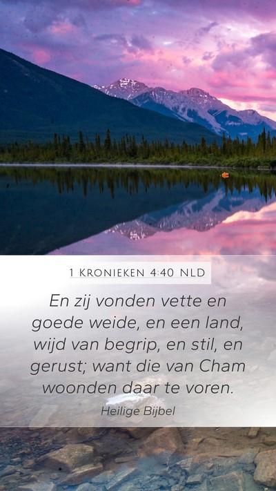 1 Kronieken 4:40 NLD Bible Verse Image