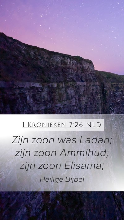 1 Kronieken 7:26 NLD Bible Verse Image