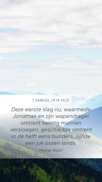 1 Samuël 14:14 NLD Bible Verse Image
