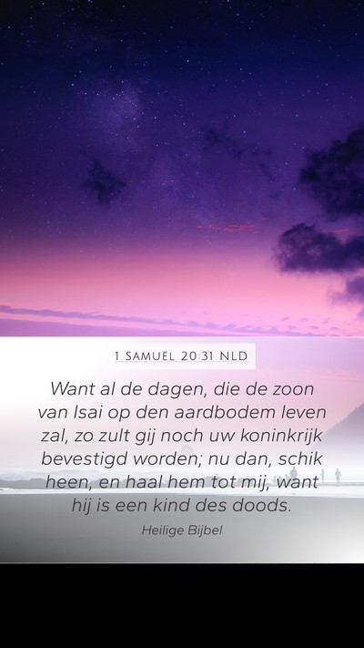 1 Samuël 20:31 NLD Bible Verse Image