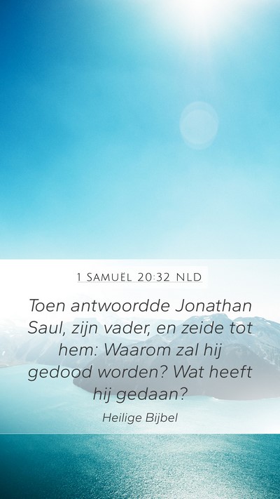 1 Samuël 20:32 NLD Bible Verse Image