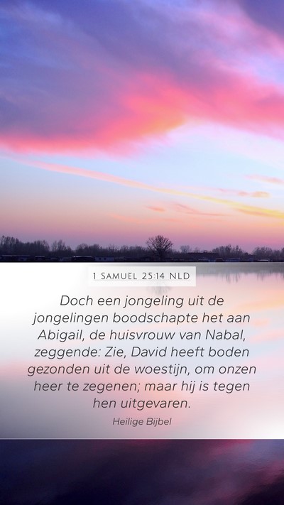 1 Samuël 25:14 NLD Mobile Phone Wallpaper - Doch een jongeling uit de jongelingen boodschapte - Mobile Bible Verse Wallpaper