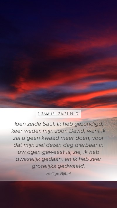 1 Samuël 26:21 NLD Bible Verse Image