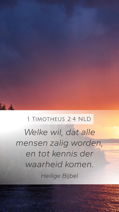 1 Timotheüs 2:4 NLD Bible Verse Image