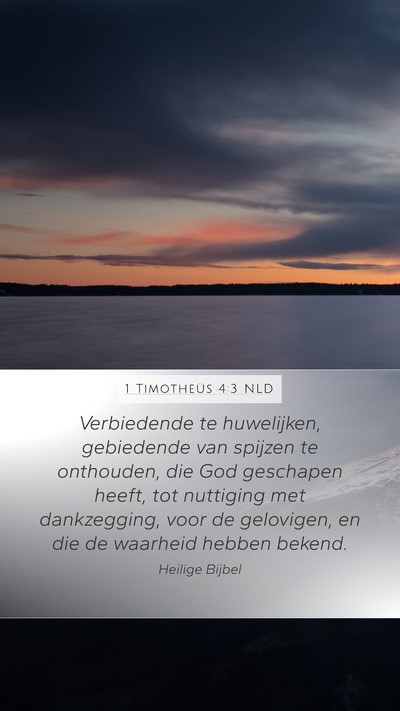1 Timotheüs 4:3 NLD Bible Verse Image