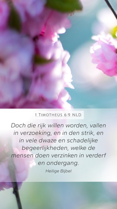 1 Timotheüs 6:9 NLD Bible Verse Image