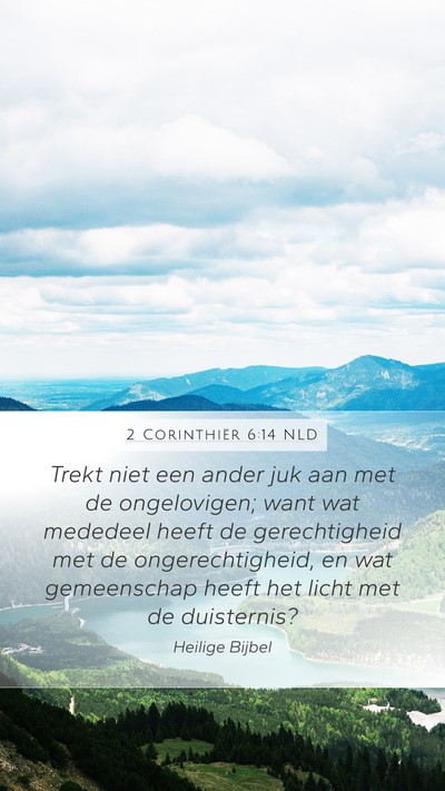2 Corinthiër 6:14 NLD Bible Verse Image