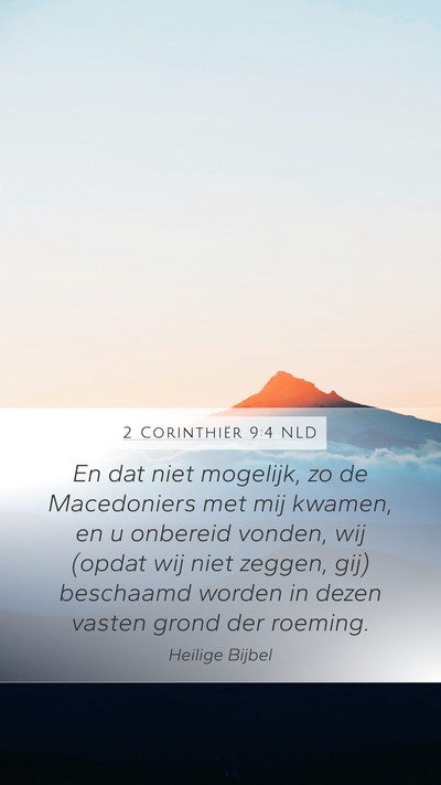 2 Corinthiër 9:4 NLD Bible Verse Image