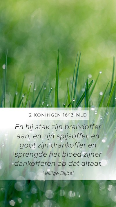 2 Koningen 16:13 NLD Mobile Phone Wallpaper - En hij stak zijn brandoffer aan, en zijn - Mobile Bible Verse Wallpaper