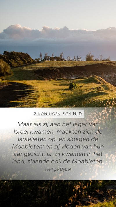 2 Koningen 3:24 NLD Mobile Phone Wallpaper - Maar als zij aan het leger van Israel kwamen, - Mobile Bible Verse Wallpaper