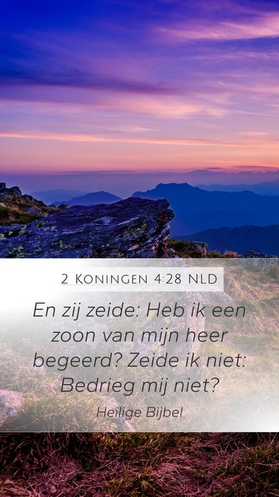 2 Koningen 4:28 NLD Bible Verse Image