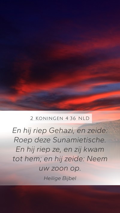 2 Koningen 4:36 NLD Bible Verse Image