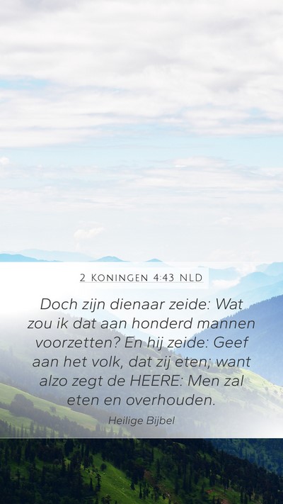 2 Koningen 4:43 NLD Bible Verse Image