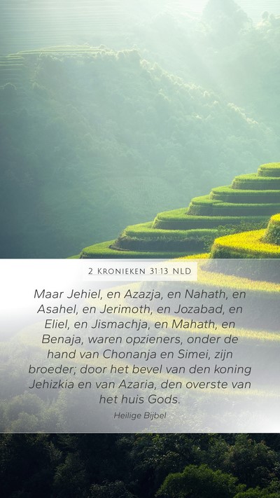 2 Kronieken 31:13 NLD Bible Verse Image