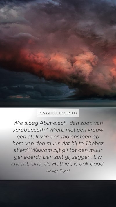 2 Samuël 11:21 NLD Bible Verse Image