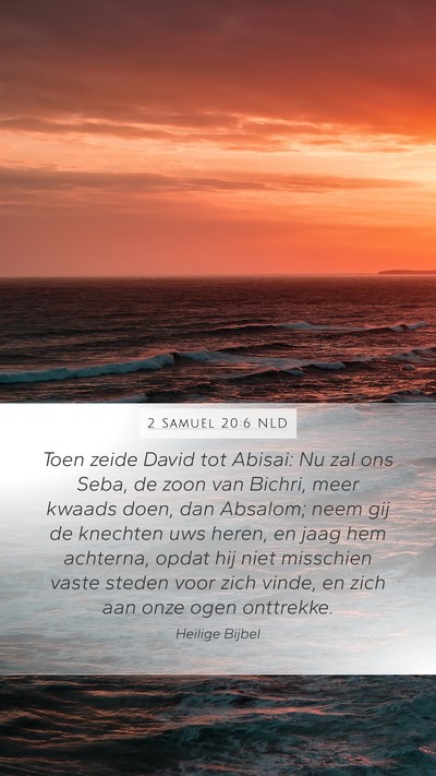 2 Samuël 20:6 NLD Bible Verse Image
