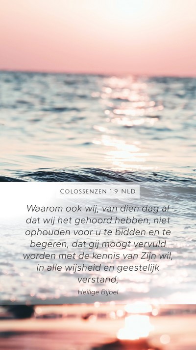 Colossenzen 1:9 NLD Bible Verse Image