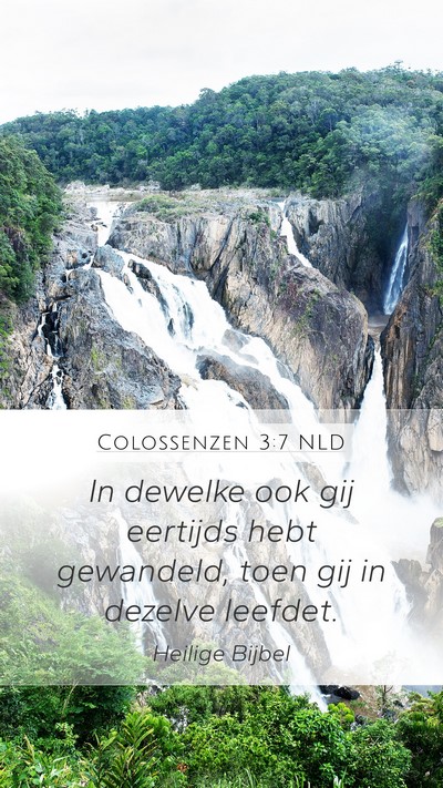 Colossenzen 3:7 NLD Mobile Phone Wallpaper - In dewelke ook gij eertijds hebt gewandeld, toen - Mobile Bible Verse Wallpaper