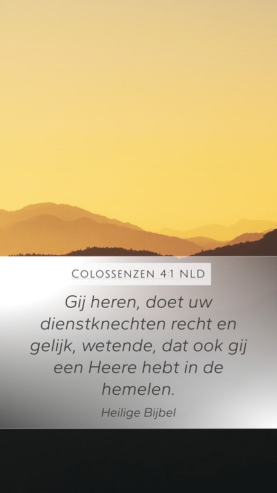 Colossenzen 4:1 NLD Bible Verse Image