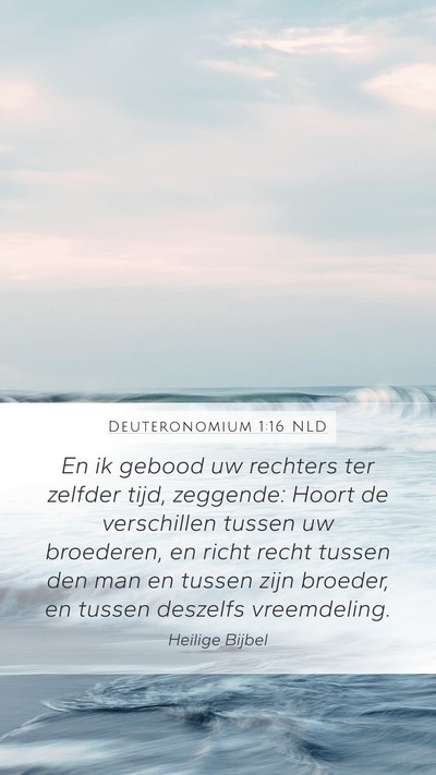 Deuteronomium 1:16 NLD Mobile Phone Wallpaper - En ik gebood uw rechters ter zelfder tijd, - Mobile Bible Verse Wallpaper