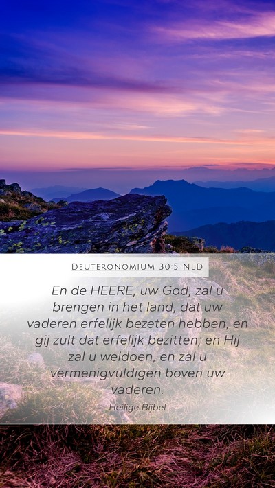 Deuteronomium 30:5 NLD Mobile Phone Wallpaper - En de HEERE, uw God, zal u brengen in het land, - Mobile Bible Verse Wallpaper