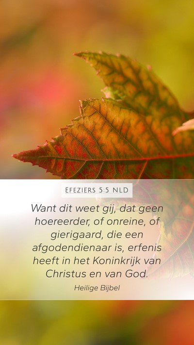 Efeziërs 5:5 NLD Bible Verse Image