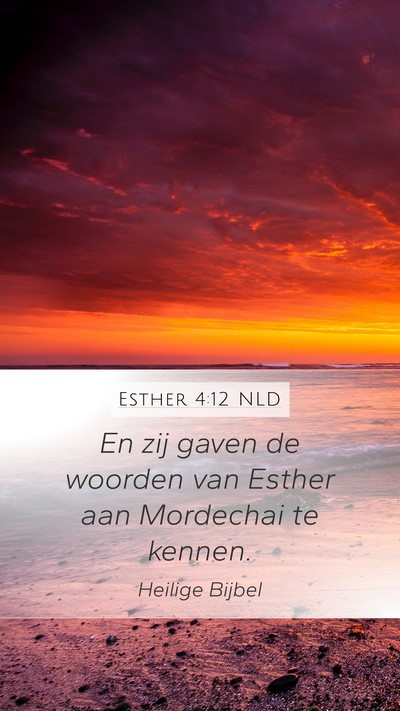 Esther 4:12 NLD Mobile Phone Wallpaper - En zij gaven de woorden van Esther aan Mordechai - Mobile Bible Verse Wallpaper