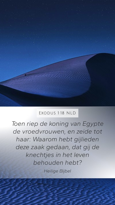 Exodus 1:18 NLD Mobile Phone Wallpaper - Toen riep de koning van Egypte de vroedvrouwen, - Mobile Bible Verse Wallpaper