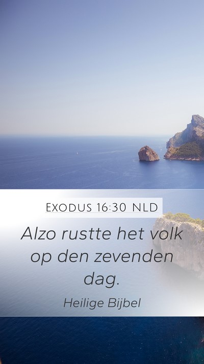 Exodus 16:30 NLD Mobile Phone Wallpaper - Alzo rustte het volk op den zevenden - Mobile Bible Verse Wallpaper