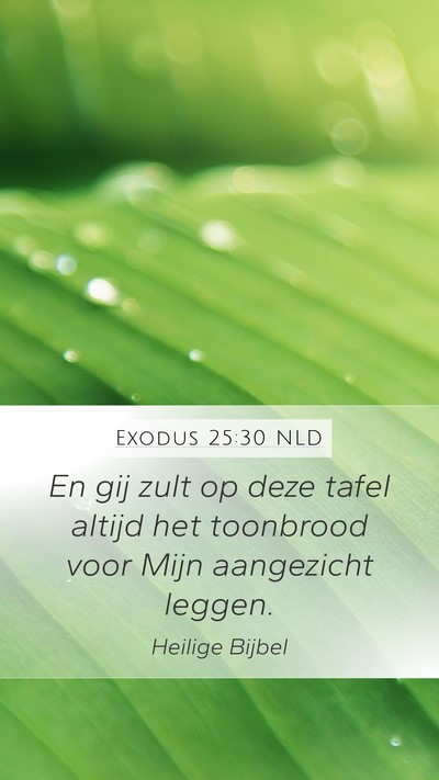 Exodus 25:30 NLD Mobile Phone Wallpaper - En gij zult op deze tafel altijd het toonbrood - Mobile Bible Verse Wallpaper
